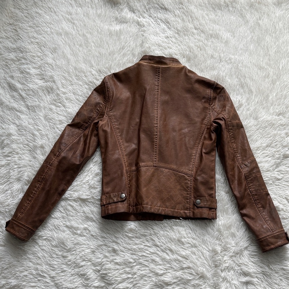 Bagatelle Tan Leather Women's Jacket - Picture 4 of 5